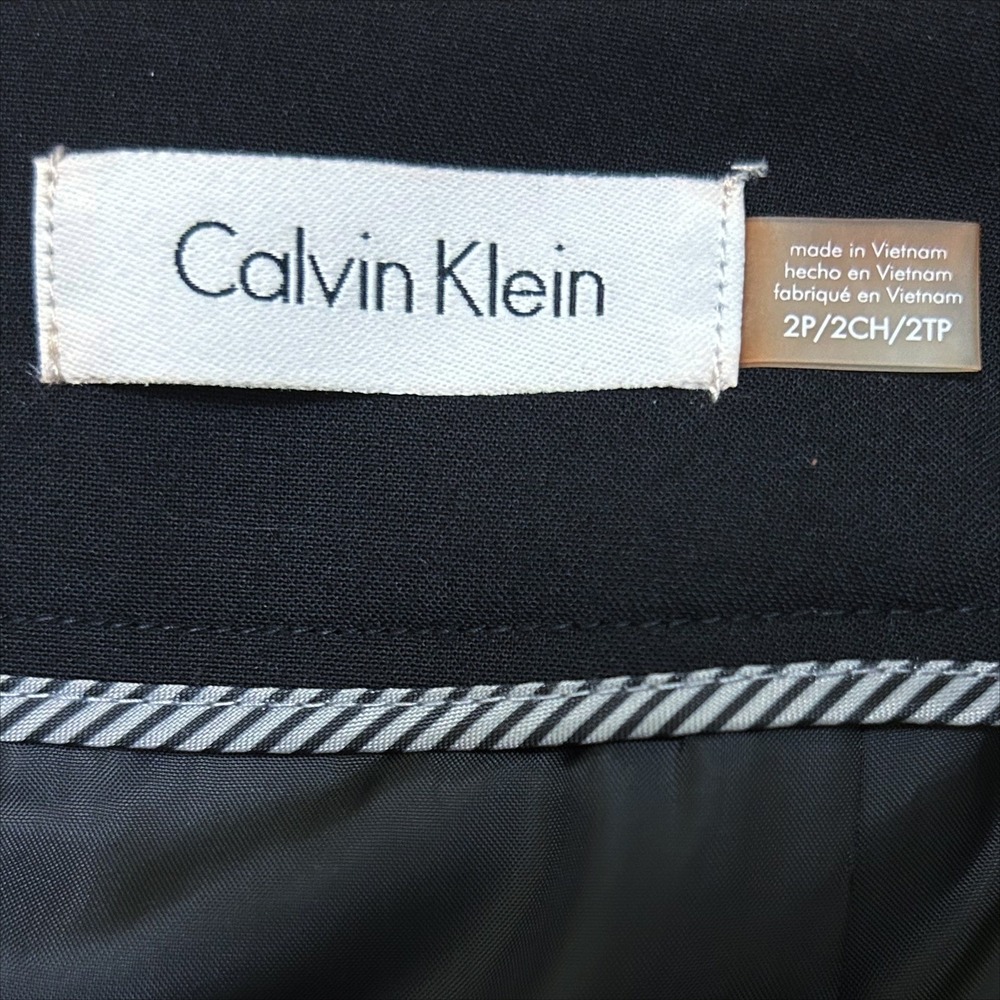 Calvin Klein Pencil Skirt 2P 2 Petite XS Black Career Workwear Office Straight - Picture 5 of 7